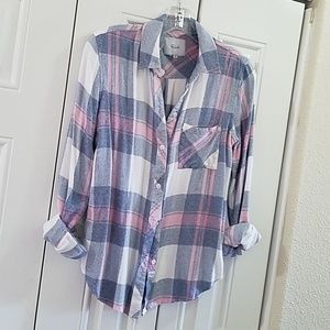 NWOT Rails Plaid Flannel Pink and Blue